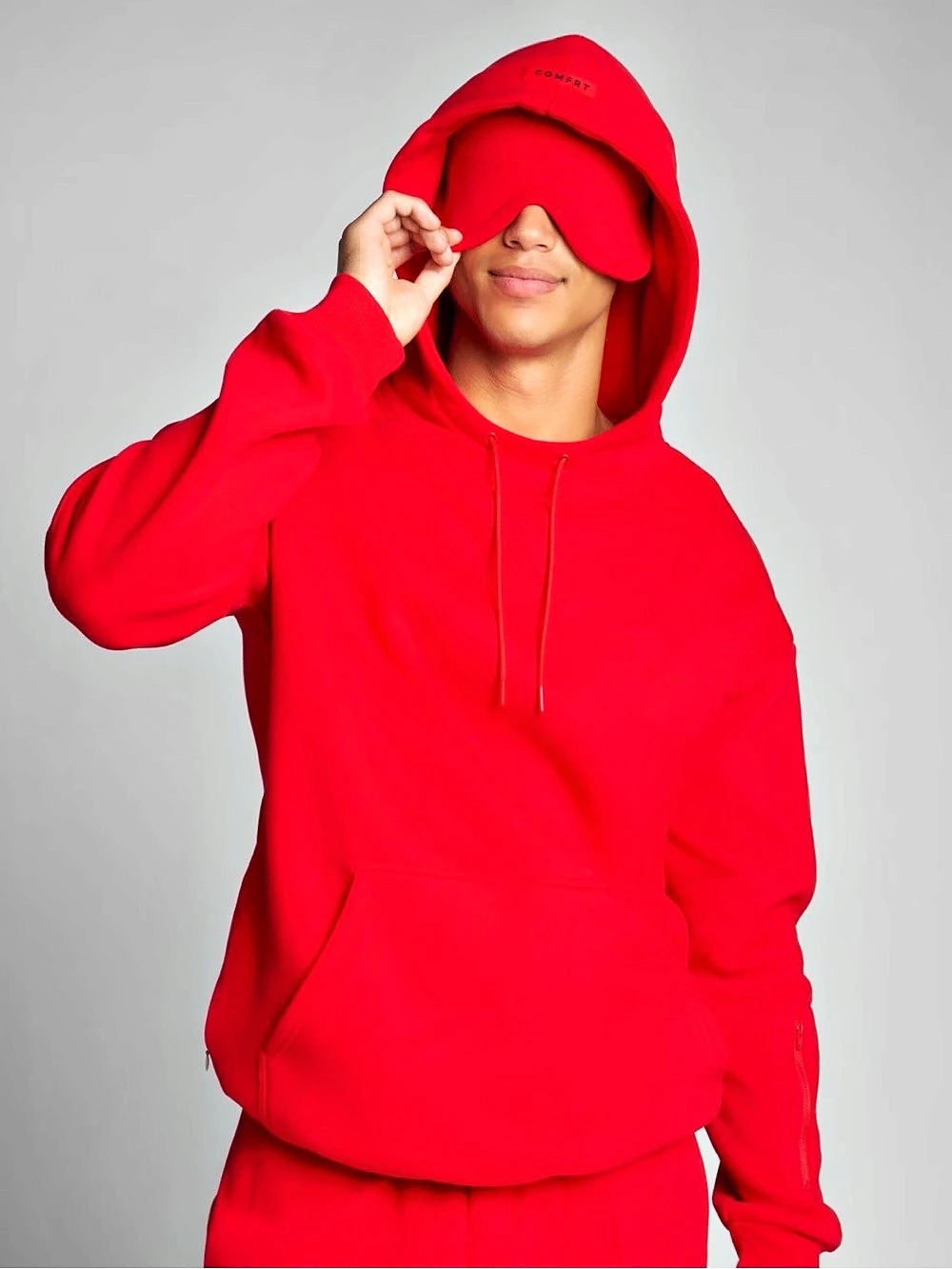 Comfrt Airplane Mode Travel Hoodie Crimson Size Small